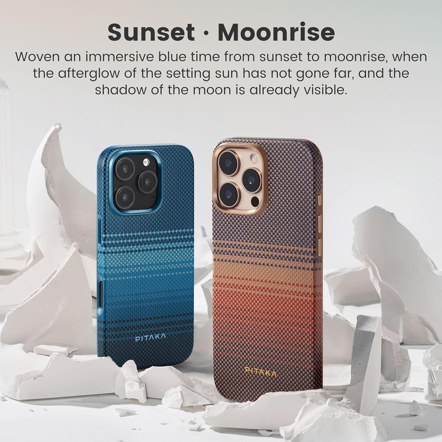 pitaka for iPhone 16 Pro Max Case Compatible with MagSafe, Shockproof Case iPhone 16 Pro Max, 1500D Aramid Fiber and TPU Combined [Military Grade Protective Case-Moonrise]