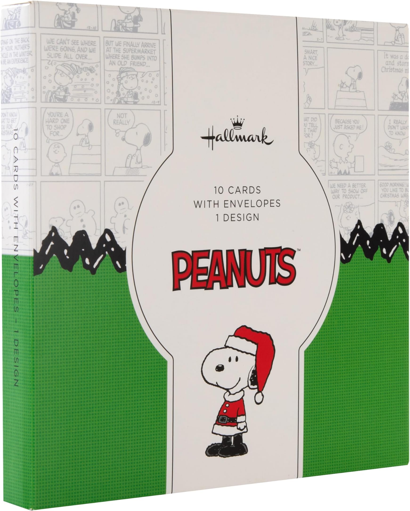Hallmark Christmas Cards, Snoopy & Woodstock Design, Pack of 10, Peanuts Comics, Christmas Card Multipack