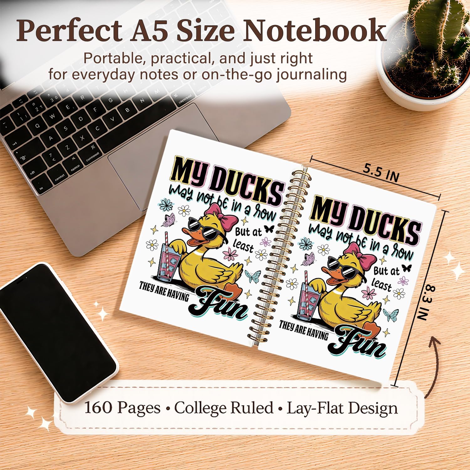 Enkvke Funny Duck Sarcastic Notebook Journal A5, image 2