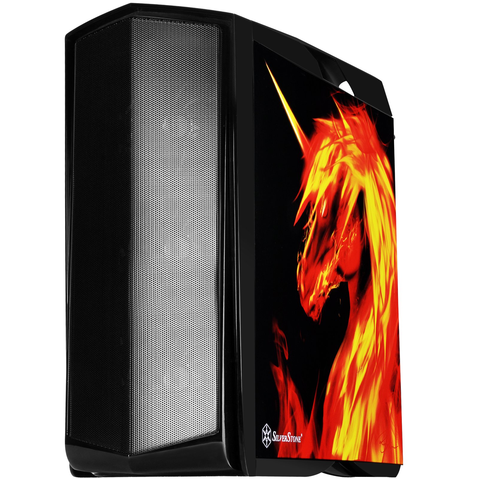 SilverStone Technology ATX Gaming Tower Case with Tempered Glass RGB Lighting and Graphics Side Panel (PM01B-FX)