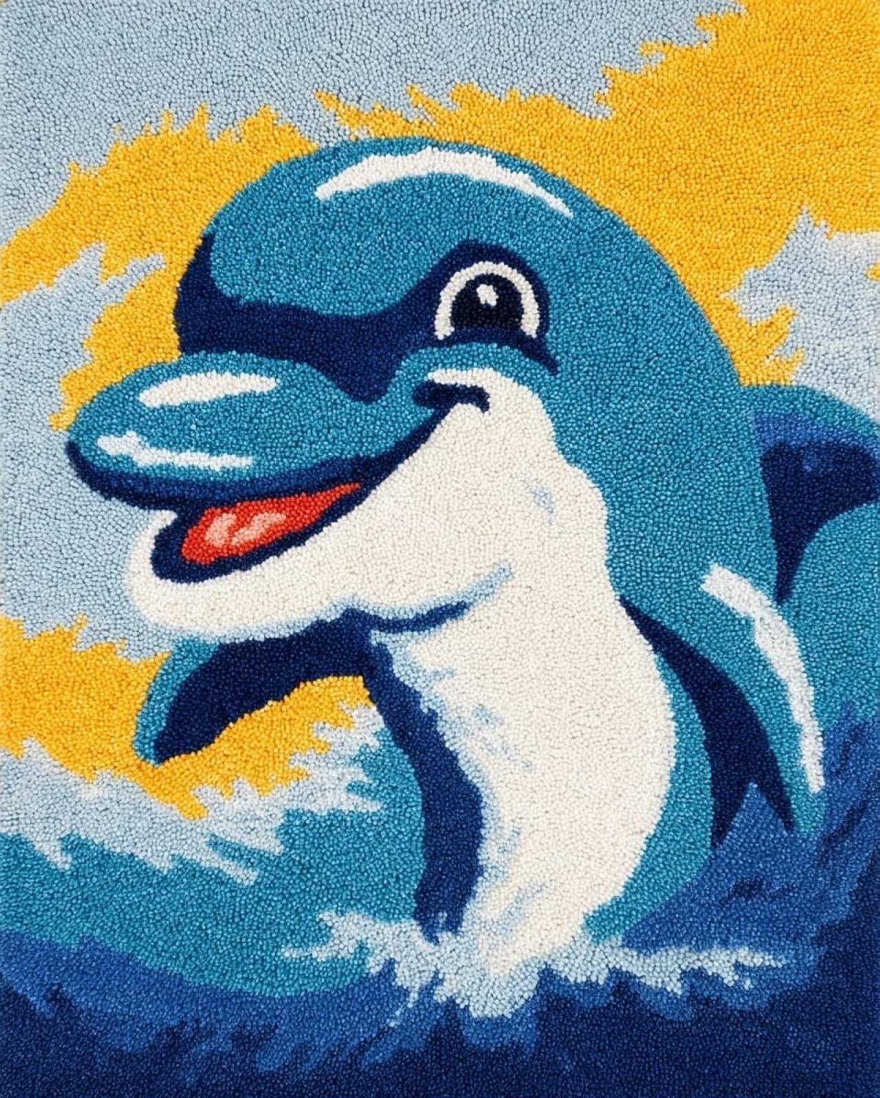 Wallphantom Latch Hook Crafts Kits for Adults,Cartoon Dolphin