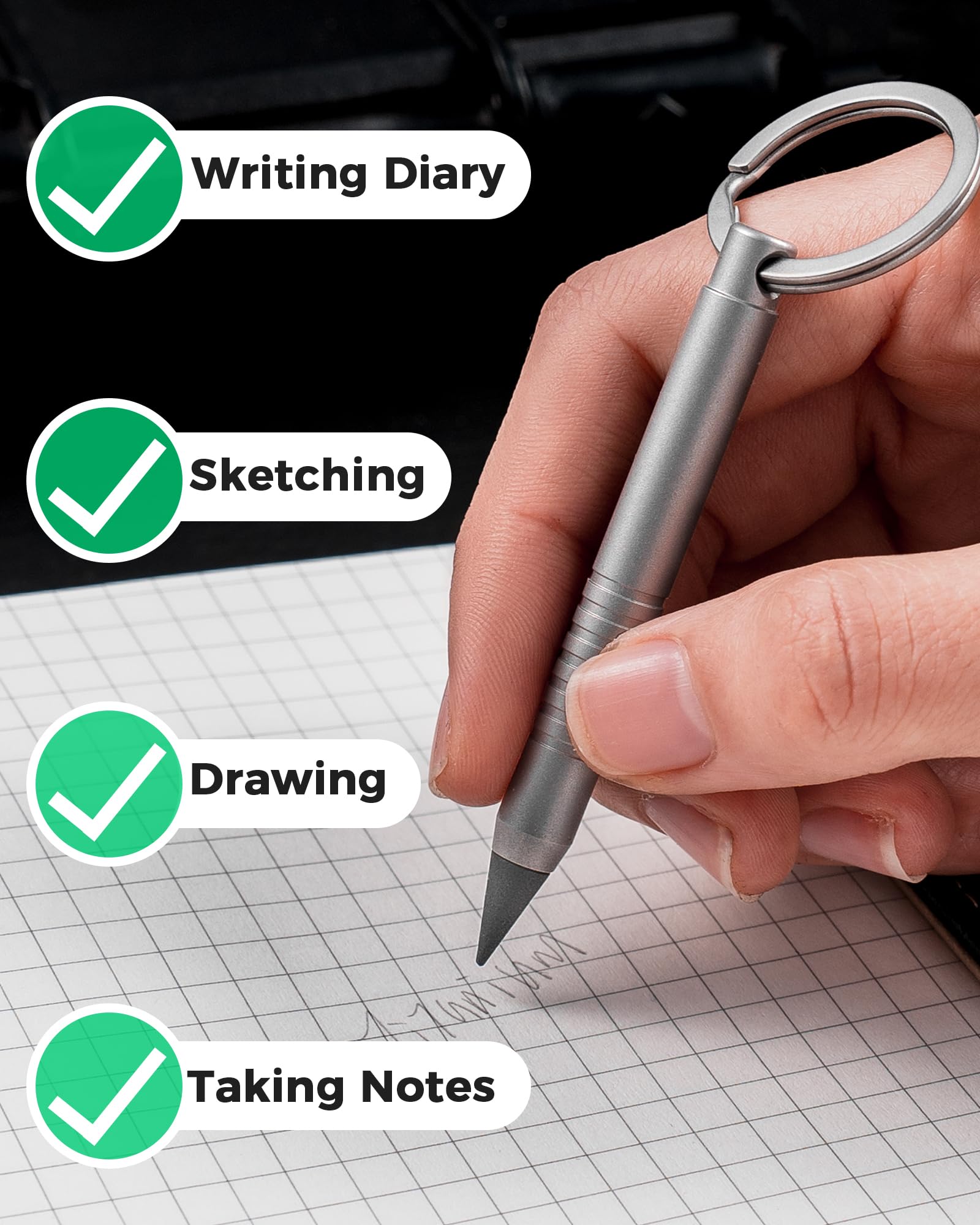 Amazon.com: FEGVE Titanium Inkless Pencil, Everlasting Pencil