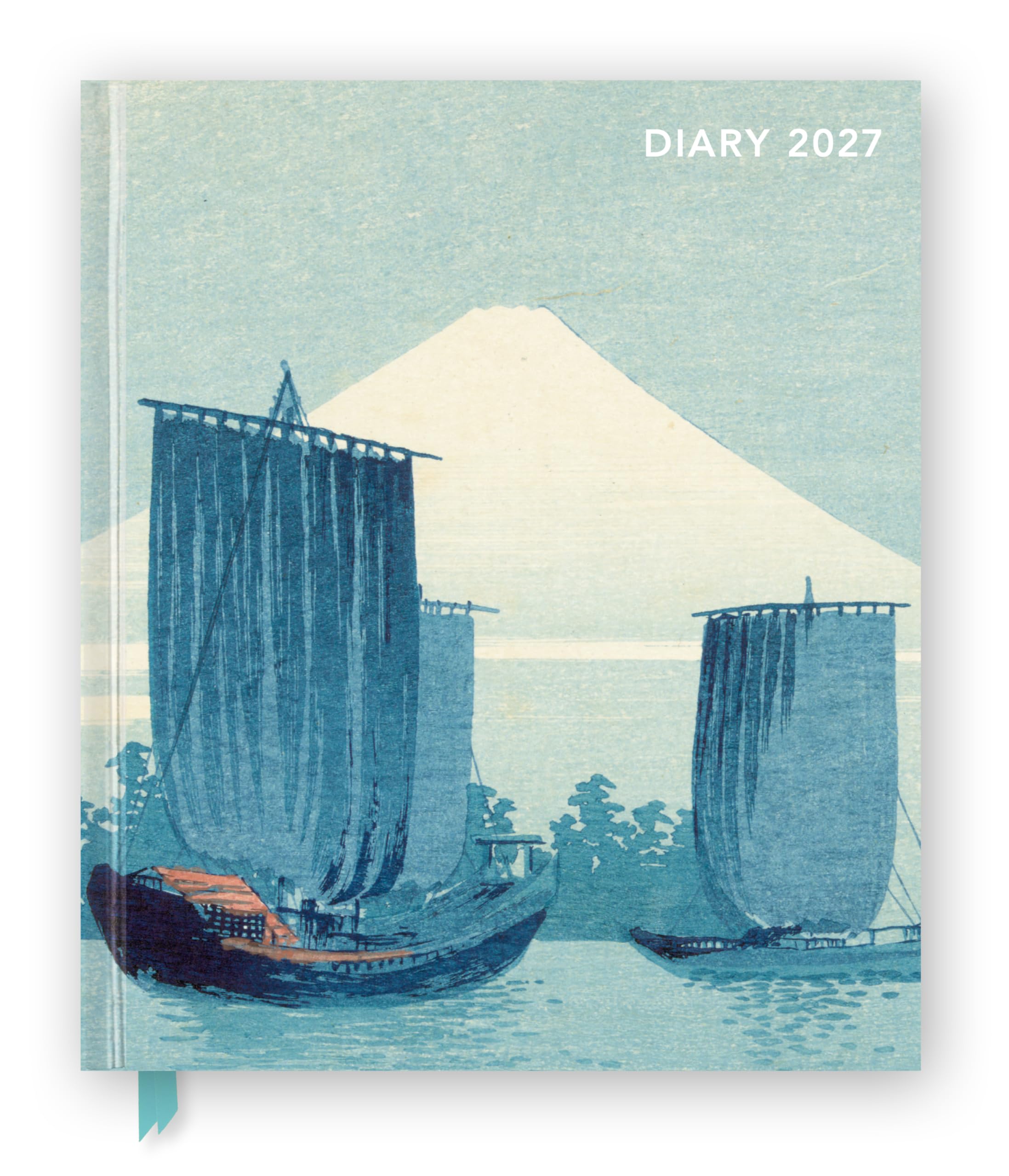 Japanese Woodblocks 2027 Desk Diary Planner - Week to View, Illustrated Throughout: Original Flame Tree Publishing Großer Tischkalender [Terminkalender]