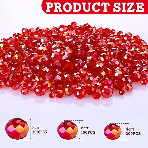 Miniatura 4 de 600 cuentas facetadas de cristal, cuentas de piedras preciosas, sueltas para hacer manualidades de joyería de 0.315, 0.236, 0.157 pulgadas (color