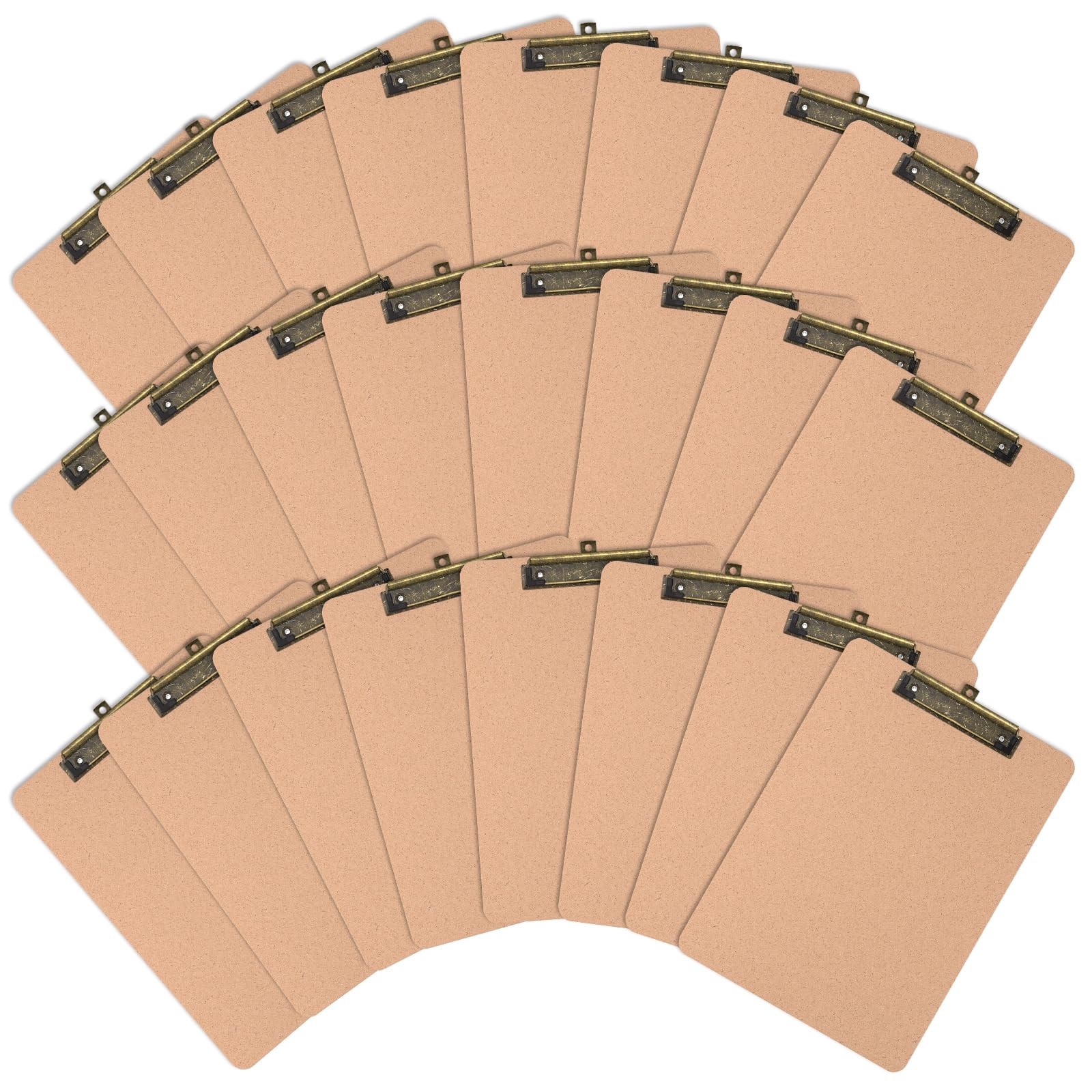 Zoenley 24 Pack Wood Retro Clipboards, 9 x 12.5 Letter Size for Classroom, Students, Kid, 8.5 x 11 Decoration Clip Board with Low Profile Copper Clip, Office & School Supplies