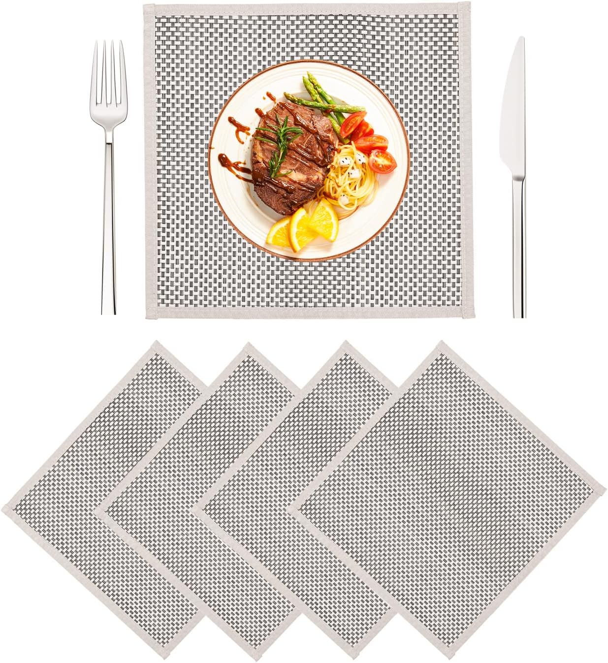 Bencailor 12 Pcs Lace Linen Rustic Farmhouse Placemats