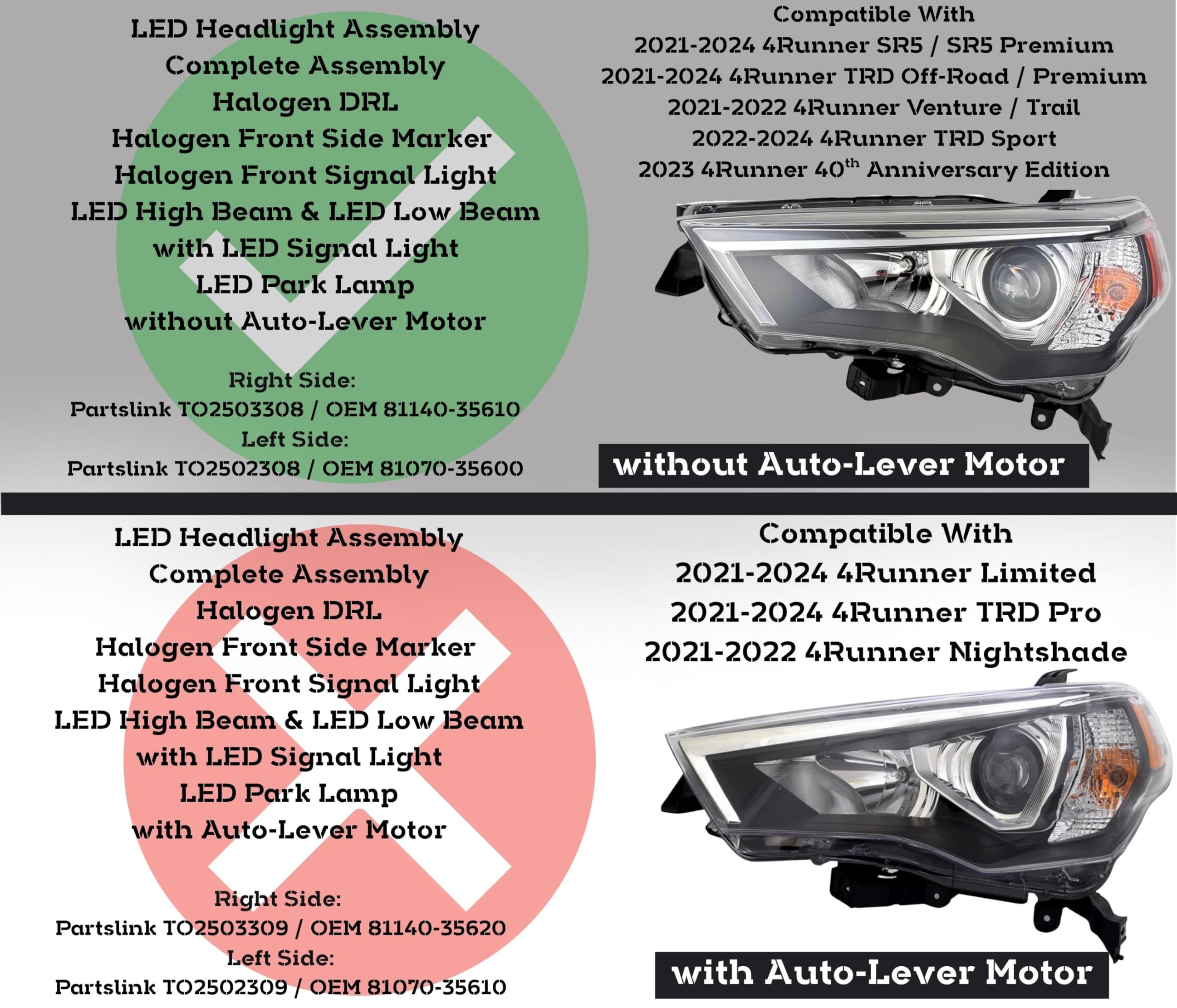 Amazon.com: Replacement For Toyota 2021 2022 2023 2024 4Runner TRD