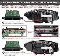 Vista 2 de DNA MOTORING Proyector LED 3D Dual U-Halo Negro + marcador lateral LED ámbar compatible con BMW 525i 528I 528i xDrive 11-13 compatible con BMW 535I