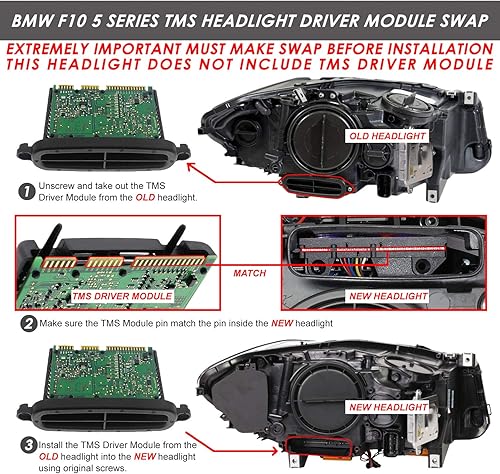 Miniatura 2 de DNA MOTORING Proyector LED 3D Dual U-Halo Negro + marcador lateral LED ámbar compatible con BMW 525i 528I 528i xDrive 11-13 compatible con BMW 535I