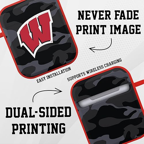 Miniatura 3 de AFFINITY BANDS Wisconsin Badgers Camo HDX - Funda compatible con Apple AirPods Generaciones 1 y 2