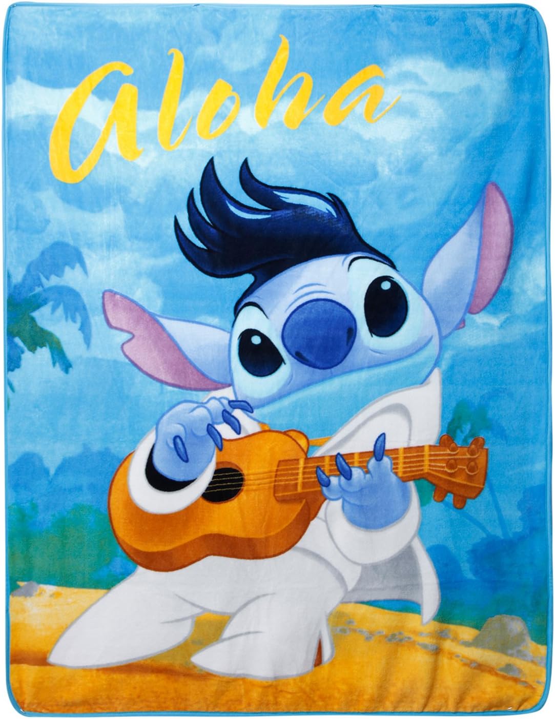 Disney Lilo & Stitch Aloha Elvis Beach Super Plush Throw