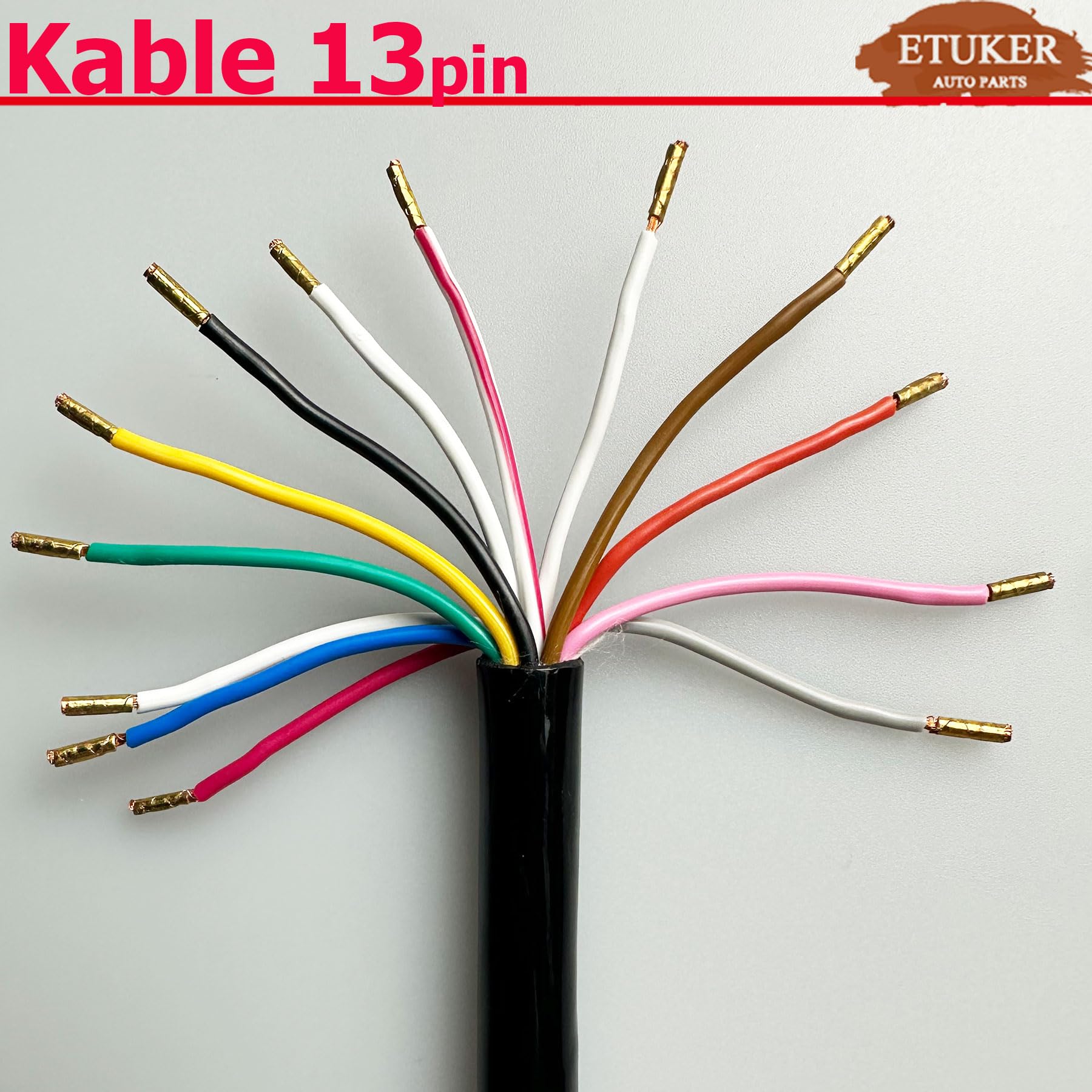 13broches Rallonge Remorque 2M 12v Spirale Câble d’Extension 13-13 Broches Rallonge Feu Electrique pour Remorque