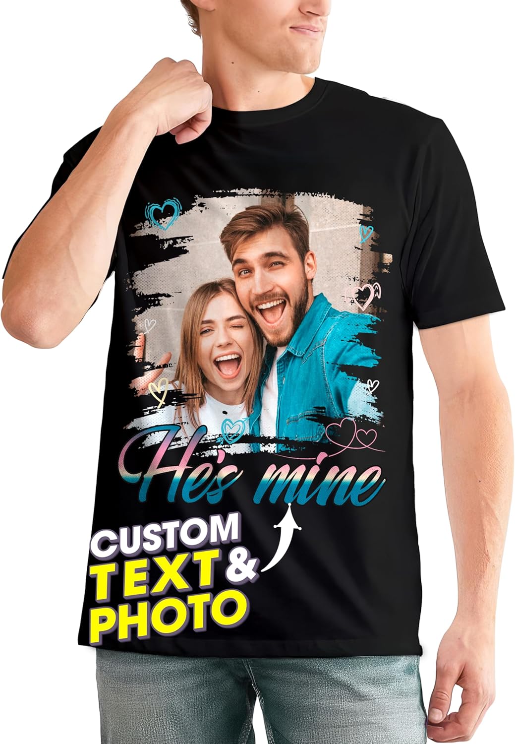 JIX & JOKY Custom Your Own Bootleg Rap Tee Custom Girlfriend Face Shirt for Boyfriend Vintage Birthday Valentine Shirt