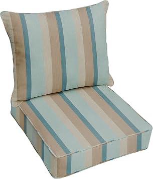 Sorra Home Indoor/Outdoor Corded Deep Seating Pillow and Cushion Set, Gateway Mist/Gateway Mist 72 Count