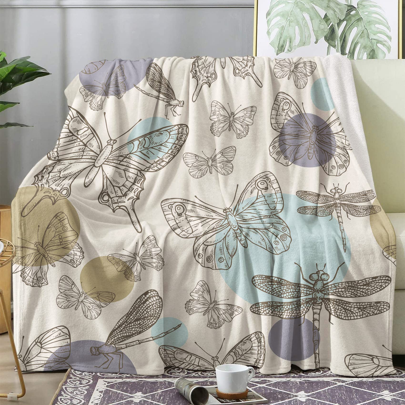 Plaid lit hiver papillon 220x240 pour des soirées cocooning au salon