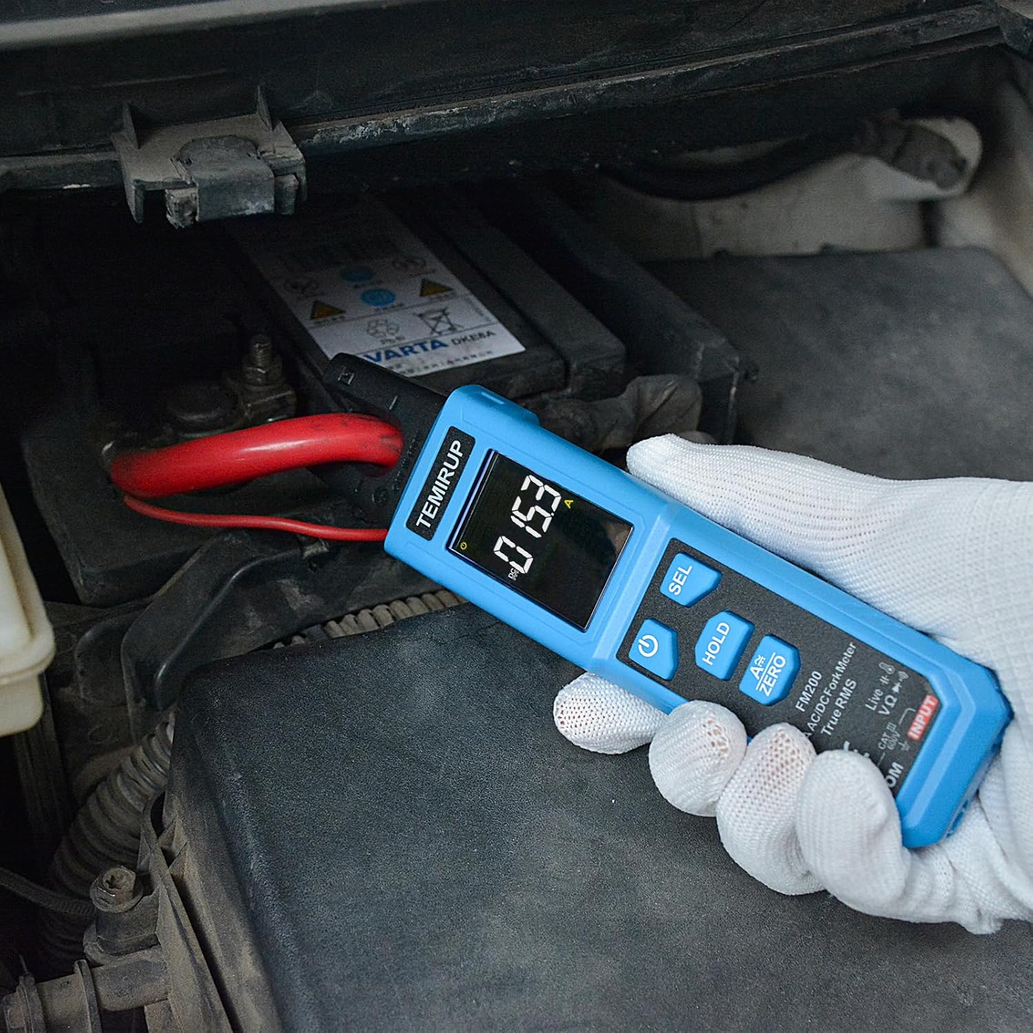 Digital Clamp Meter Multimeter with U-Shaped Jaw for AC/DC Current & Voltage, Auto-ranging 4000 Counts Voltage Tester with Large LCD Backlight, Measuring Temperature Continuity Diode NCV