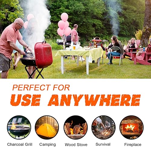 Miniatura 7 de Quantfire Paquete de 160 iniciadores de fuego de carbón para fogatas, chimenea, parrilla, chimenea, barbacoa y ahumador