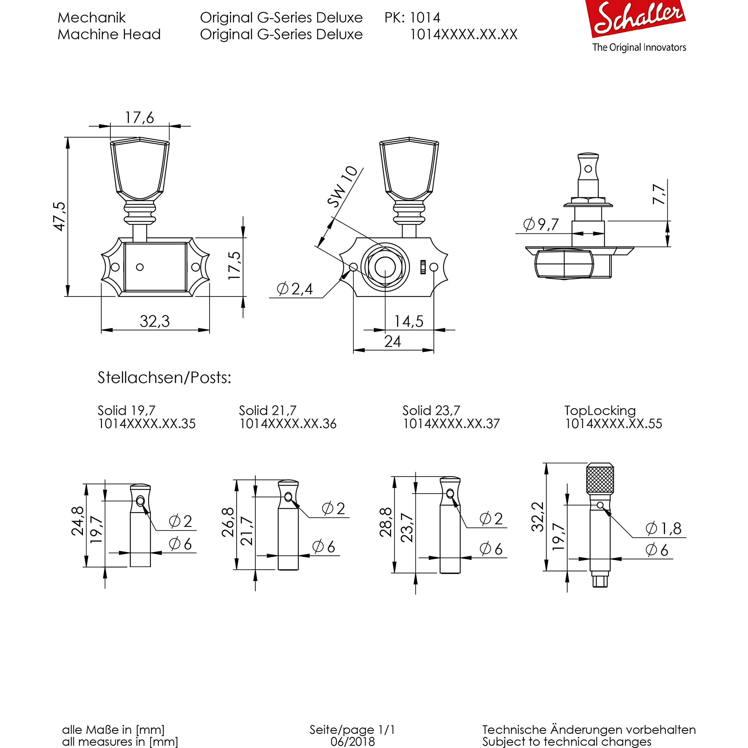 Schaller Original G-Series 3l3r KSR SP - Meccaniche in nichel