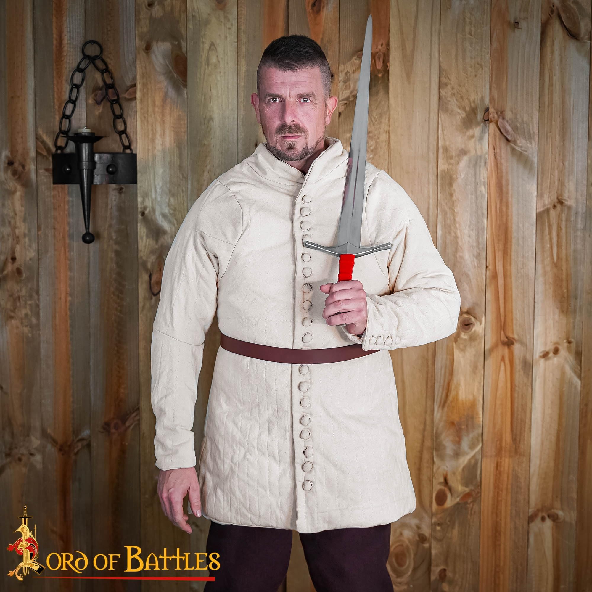 Medieval Gambeson Real Armor Abrigo acolchado grueso lona algodón tres capas