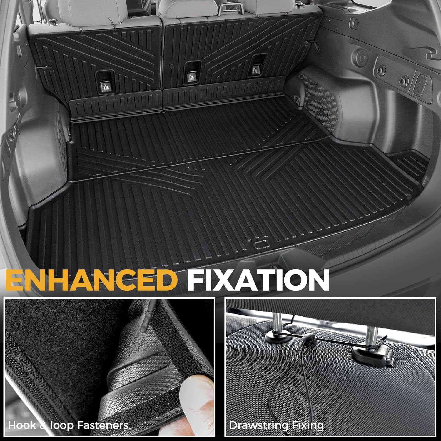 Cargo Mat for 2025 2026 Subaru Forester, Full Coverage All Weather TPE Cargo Liner Trunk Mat with Backrest Mat for Subaru Forester Accessories (Gas Only) - Image 4