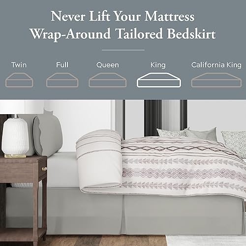 Miniatura 7 de Bed Maker's Never Lift Your Mattress - Falda de cama clásica de 14 pulgadas de longitud, caída plisada y estilo