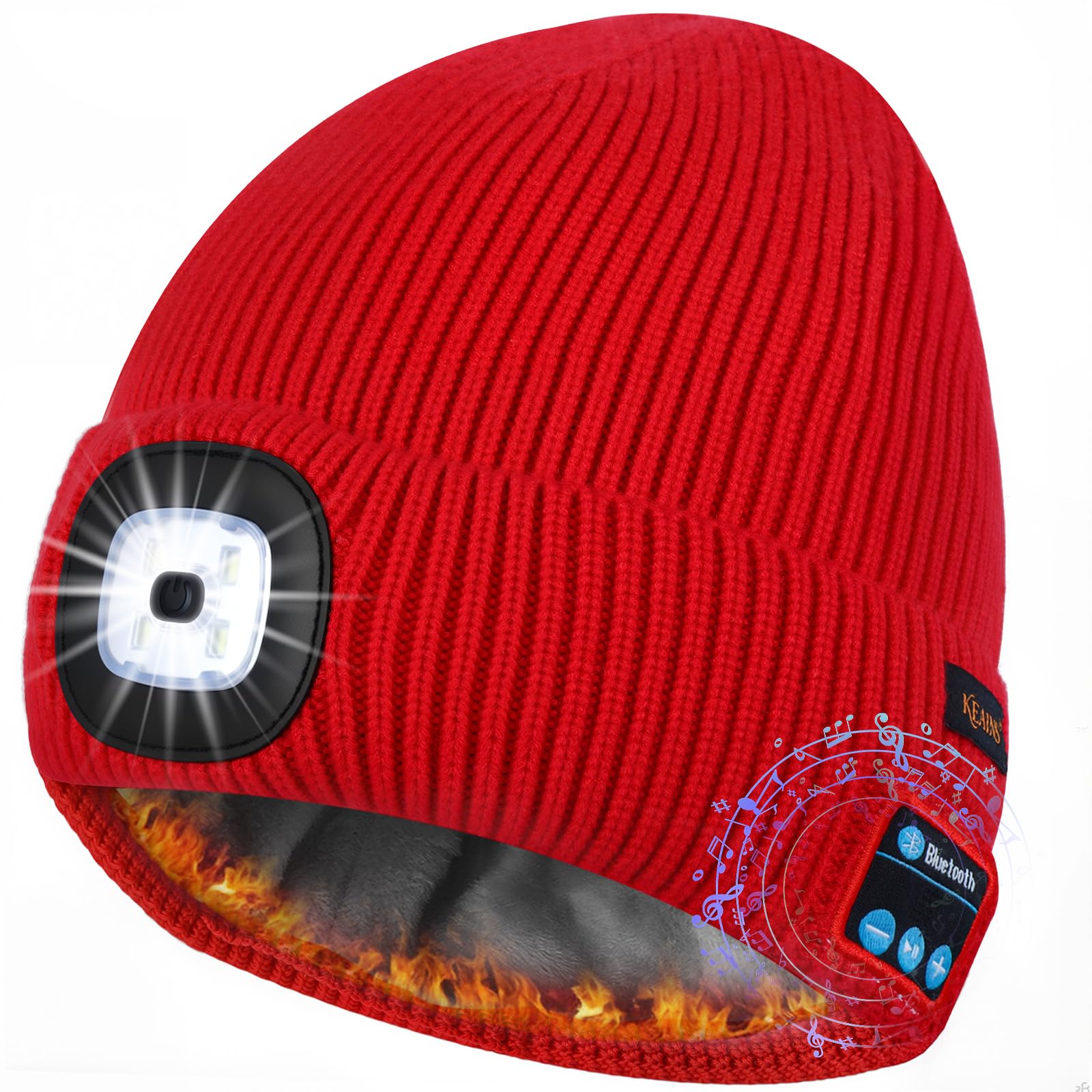 Bluetooth Beanie Hat with Wireless Headphones and Built-in Microphone Bluetooth Hat by Sharper Image | Wireless Bluetooth Beanie main image 3