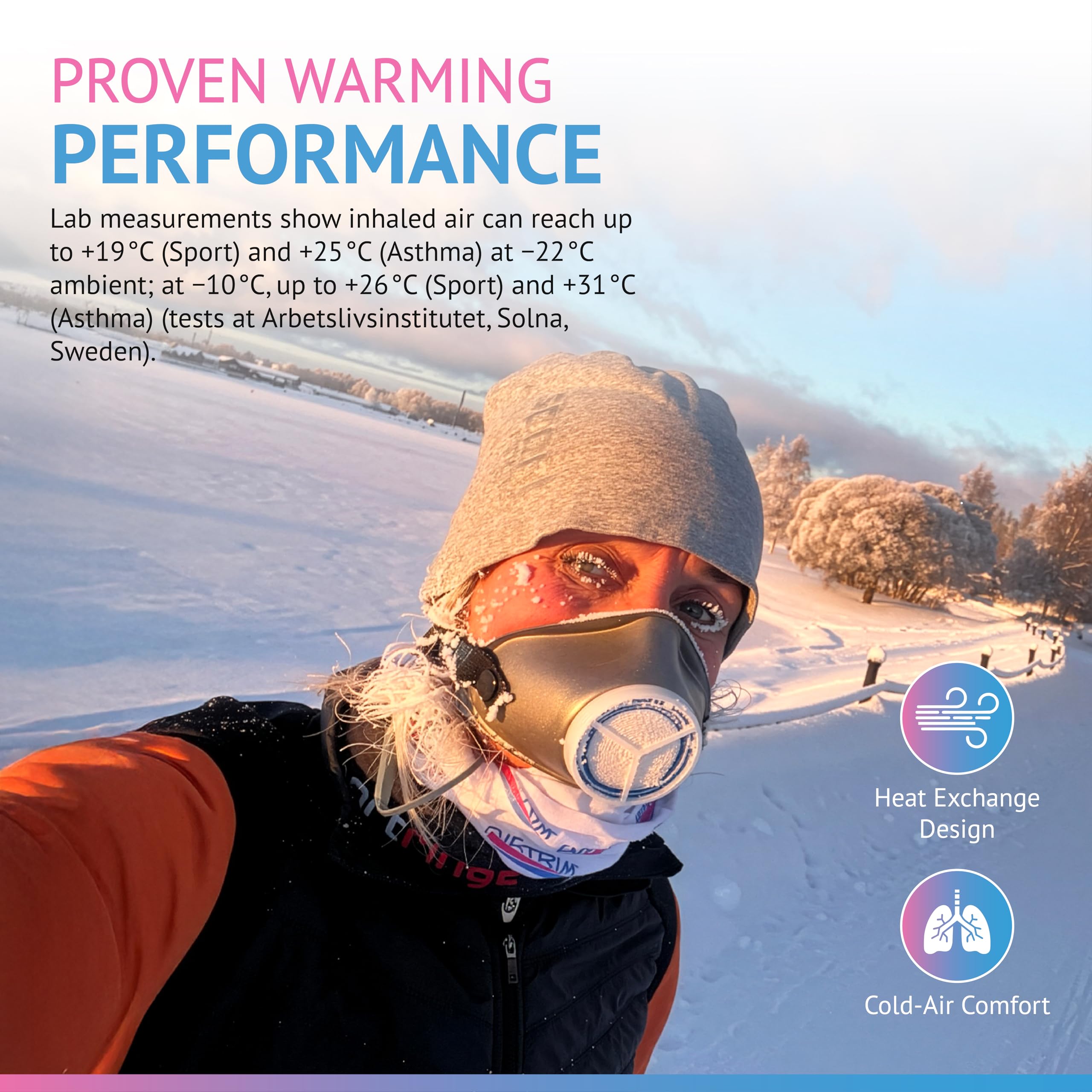 Vapro Airtrim - Filtros deportivos de repuesto para asma/deporte, incluye 2 filtros deportivos para mejorar la respiración
