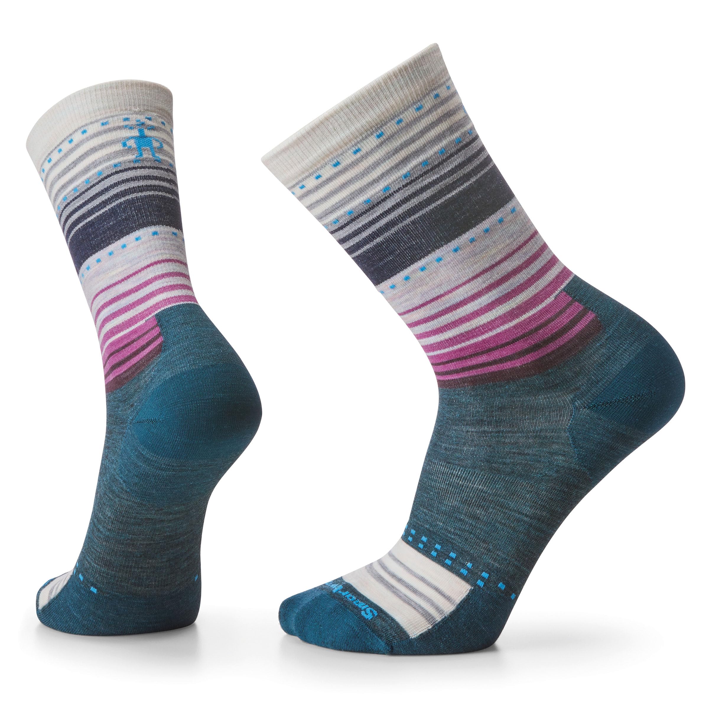 Smartwool Everyday Lifestyle Stitch Stripe Crew Skarpetki do połowy łydki w paski Stitch Everyday Lifestyle Mixed