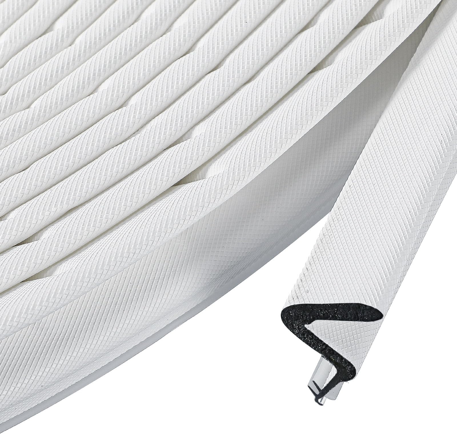 40 Feet Door Weather Stripping Soundproof Door Seal Strip V-shaped Foam Kerf Weather Stripping Door Frame Weather Stripping for Doors Windows, Card Slot Installation Seals Large Gap (White)