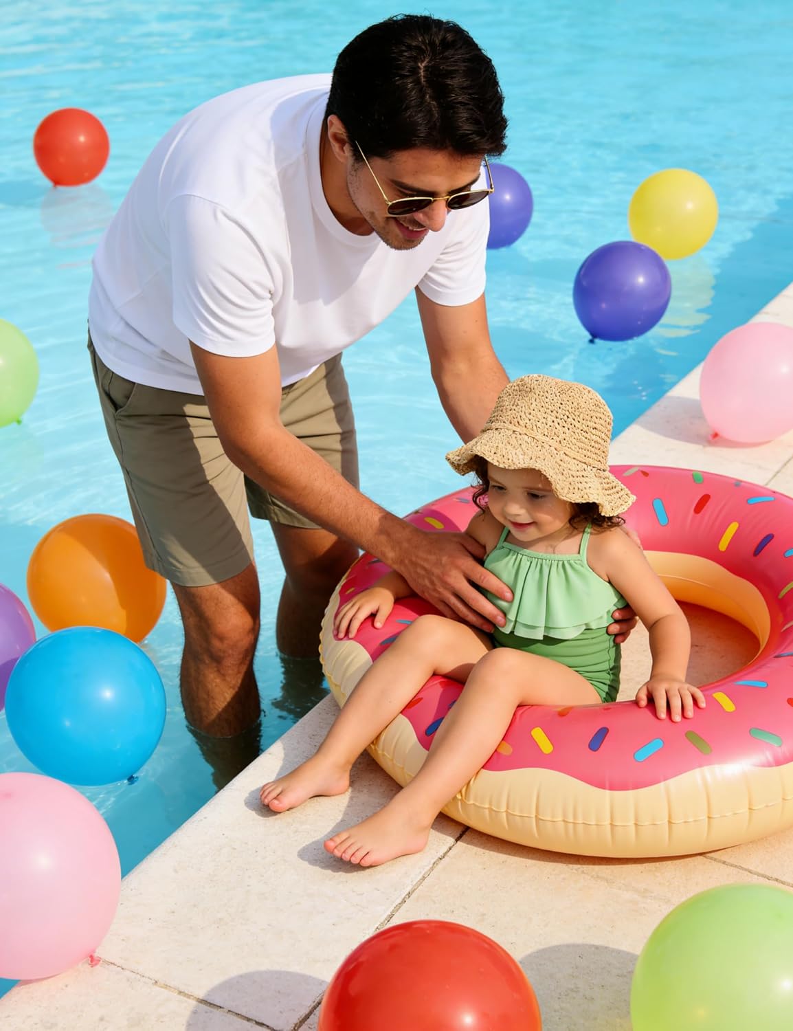 Hipea Baby Swimsuit Girl Double Layer Tiered Ruffle Stripe Spaghetti Straps One Piece Infant Summer Baby Bathing Suit