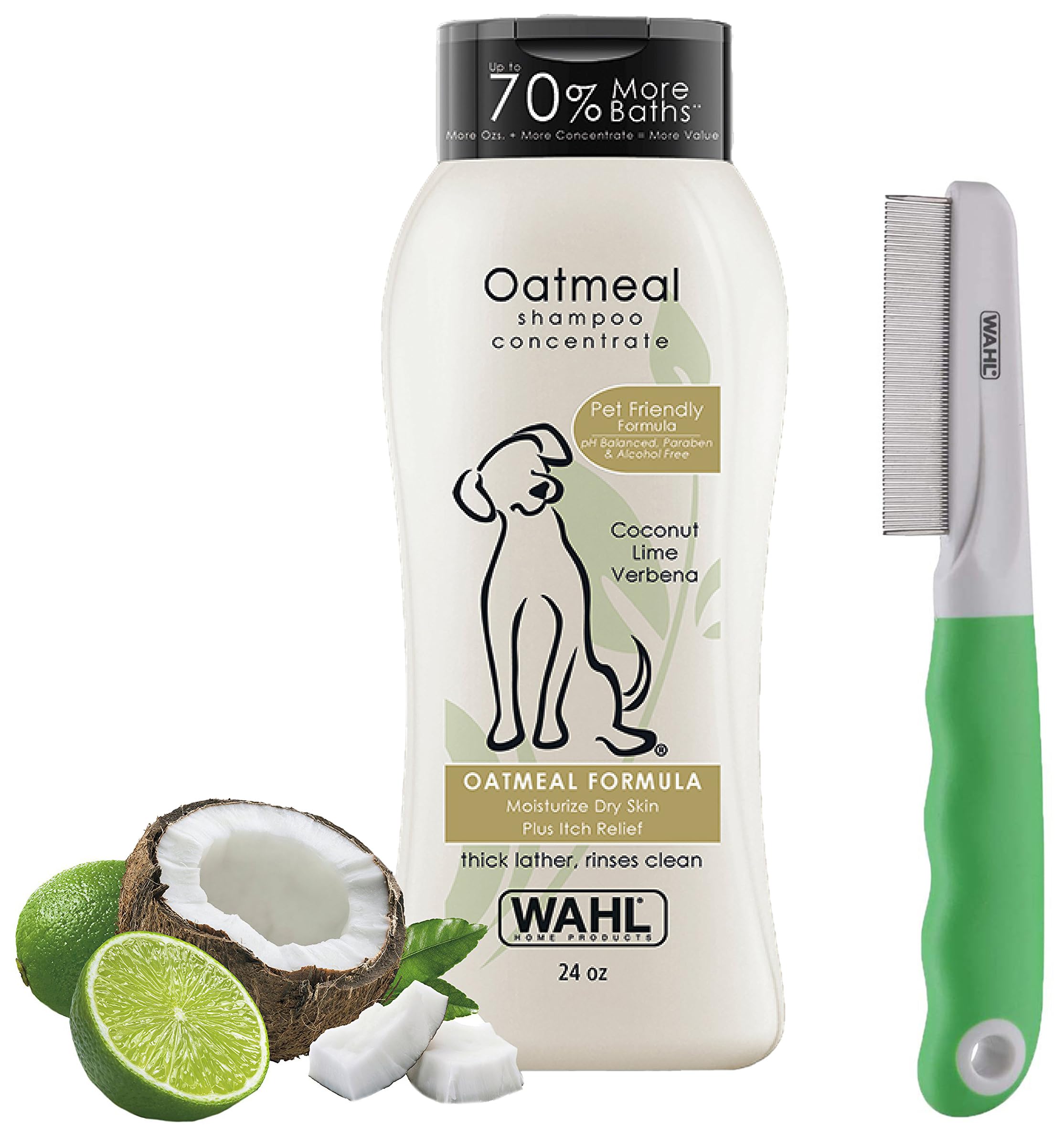 Wahl 820004 Oatmeal Shampoo, Coconut Lime Verbena 709 ml, 1 Piece & Flea Comb, Large (B0CRVQQ66S) Amazon Price History, Amazon Price Tracker