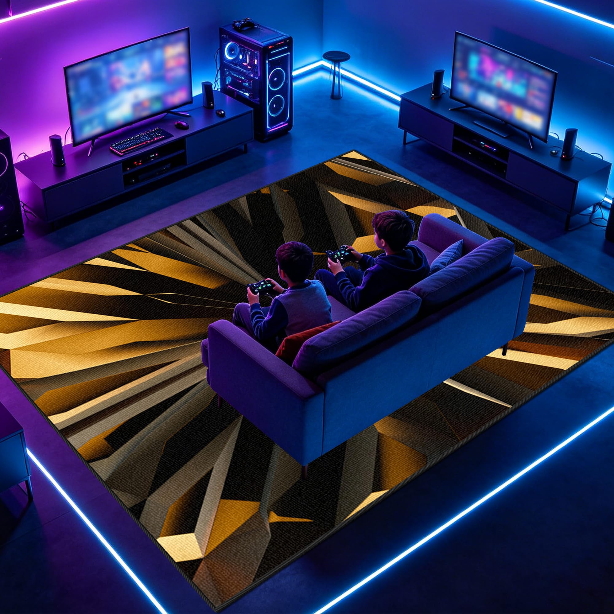 Tapis pour chambre à coucher et salle de jeux enfant ambiance cosy 90x140