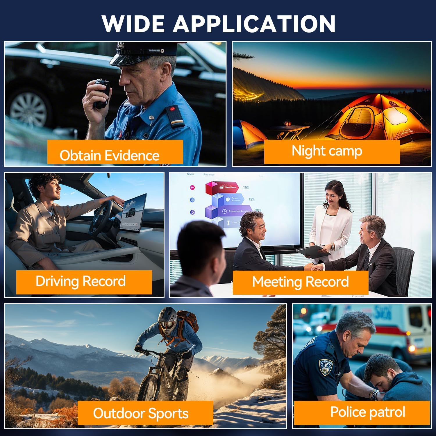 4K 256GB Body Camera, 11-13Hrs Battery IP68 Waterproof Body Cameras with Audio and Video Recording, H.265 Video Code Body Cam for Police Security Train Conductor Delivery Waiter - Image 7