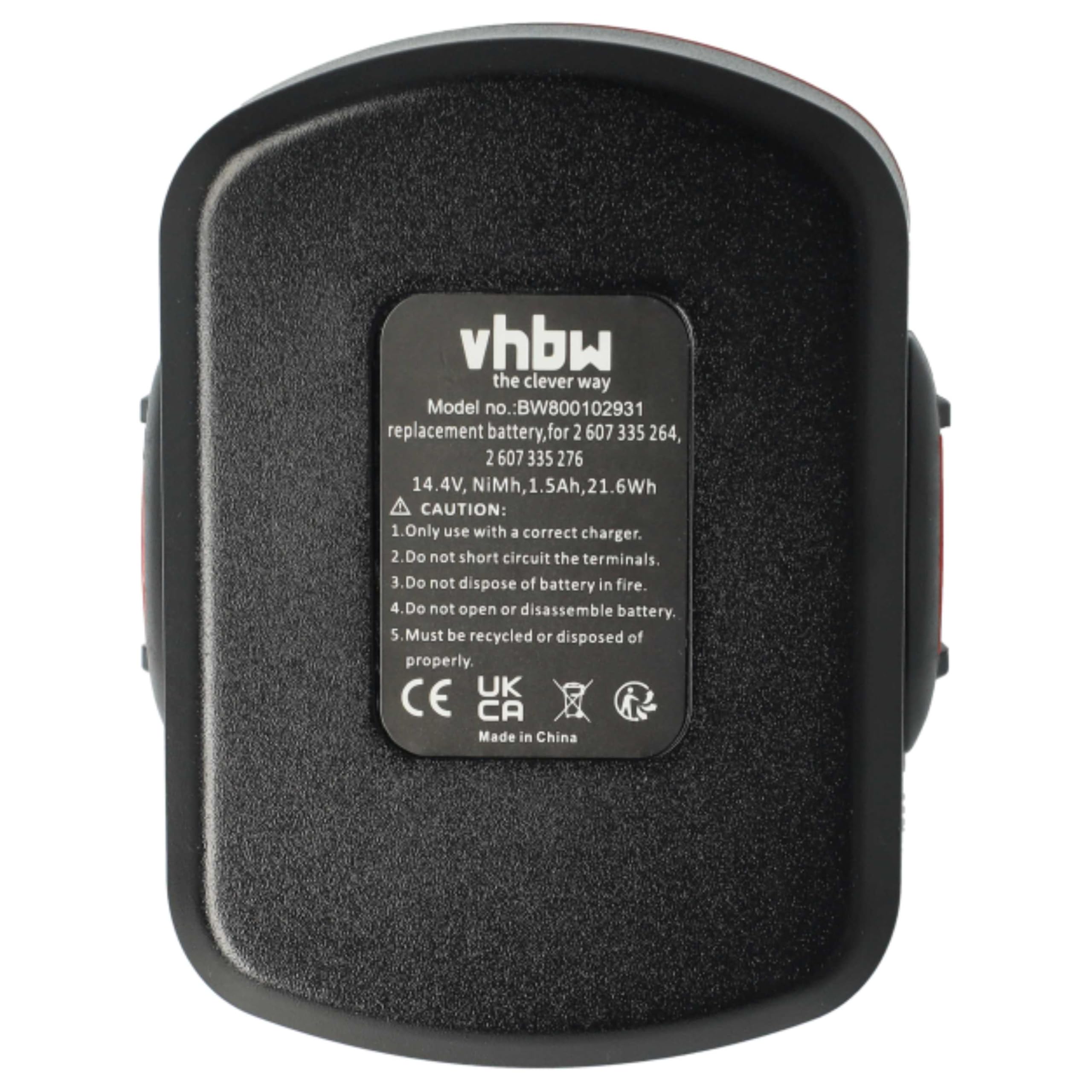 vhbw 2x Bateria zamienna do Bosch 2 610 909 013, 2607335533, BAT040, BAT041, BAT140, BAT159 do elektronarzędzi (1500mAh NiMH 14,4V)