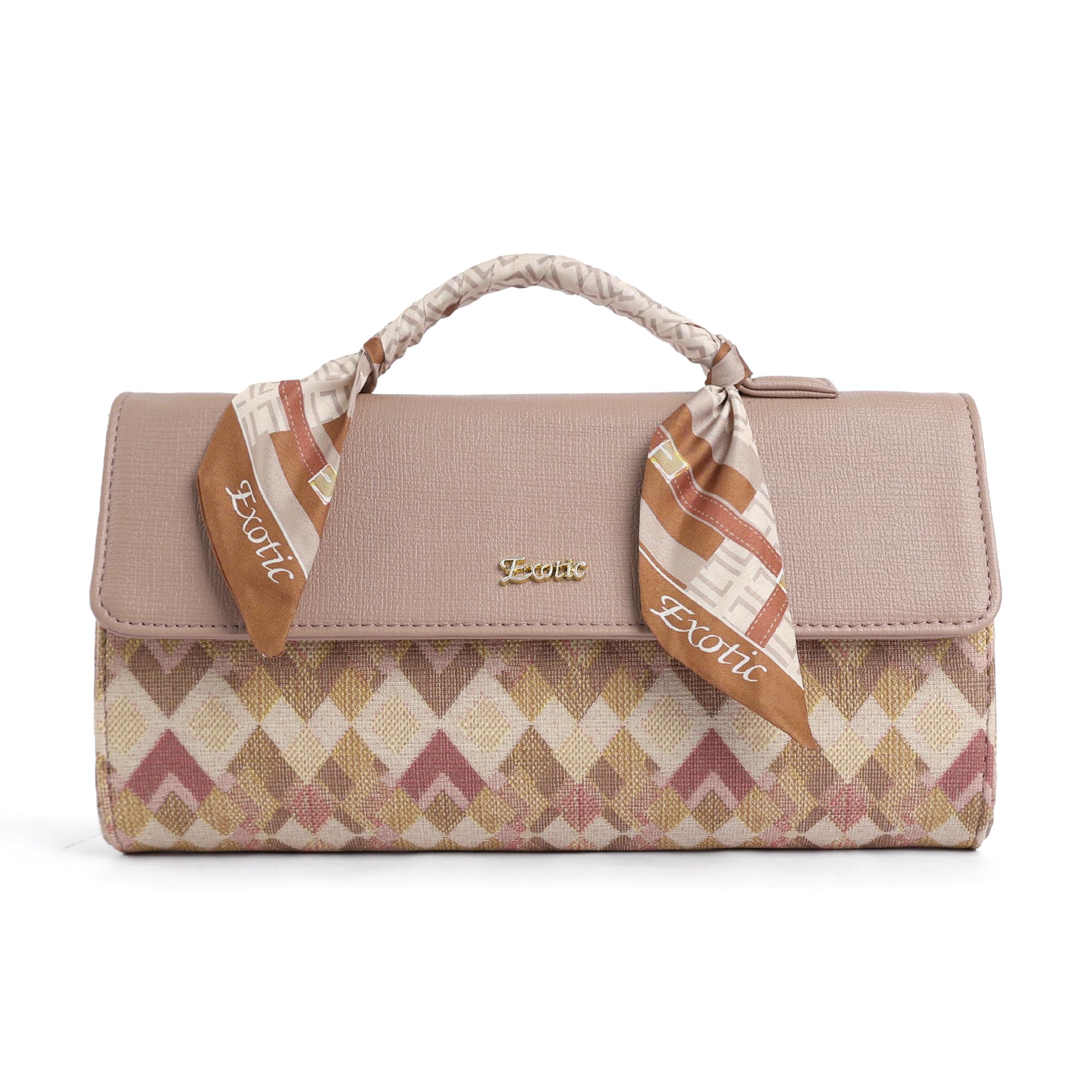 exotic Scarf Accent Handle Wallet cum Sling Dual Tone Multipurpose Bag-picture-32