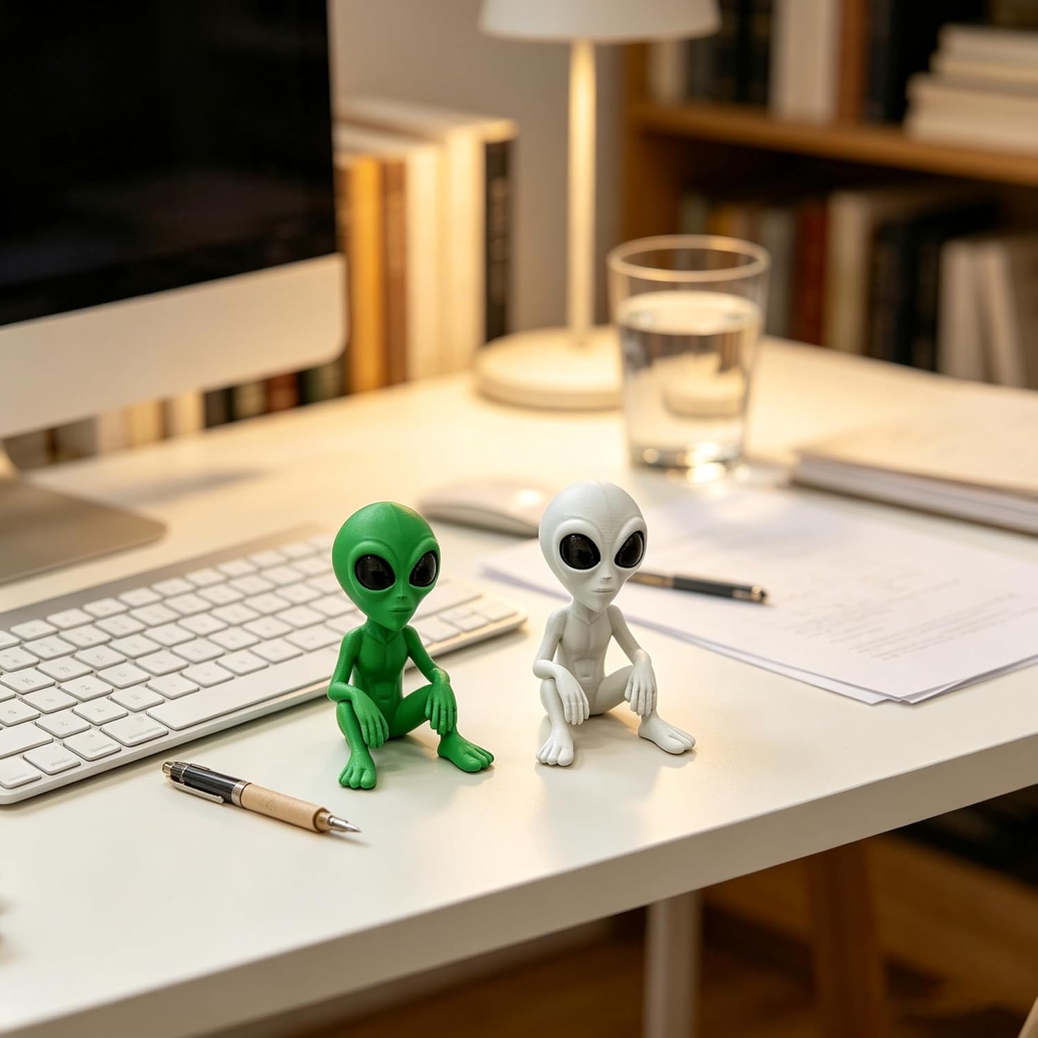 Sitting Alien PLA Mini Figurine, Green image 4