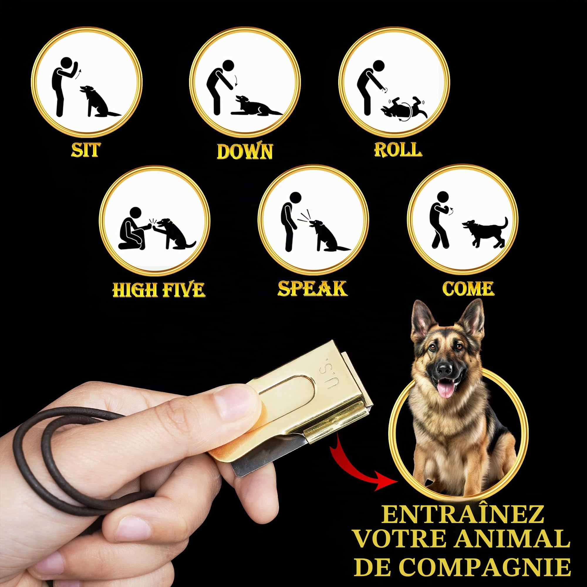 Mythrojan Brass and Steel Pet Training Clicker Puppy Dog Training Dog Clicker Cricket Clicker U.S. Engraved WII Military Gear Metal Clicker
