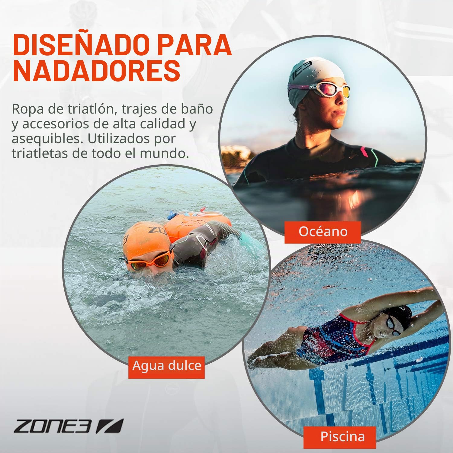 ZONE3 Gorro de Natación de Neopreno Naranja - Gorro de Neopreno Unisex Adulto