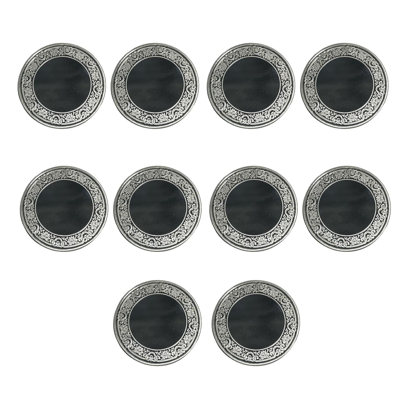 Msioytog Of 10 Blanks Engraving Coin 40mm Metal Plated Flower Edged Coin with Protective Box for Customizable Blanks Challenge