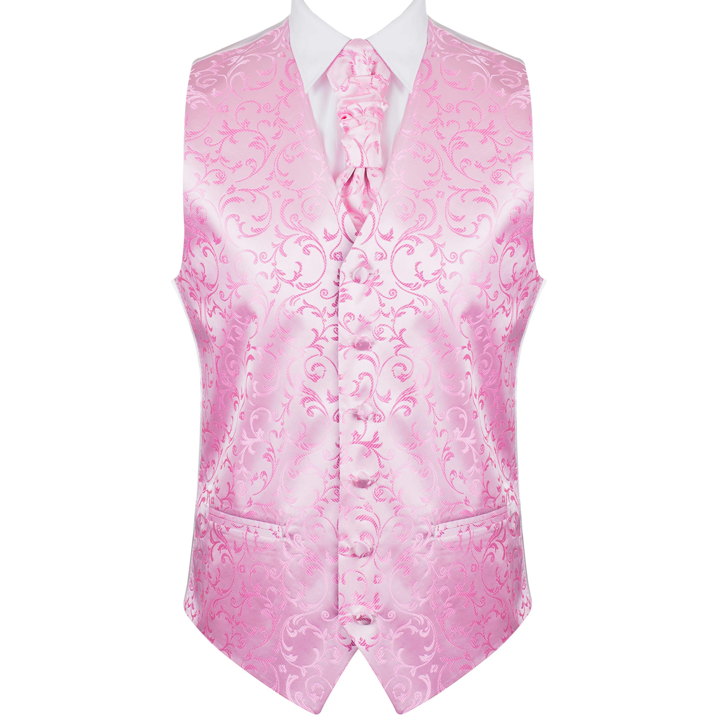 Abel & Burke Pink Swirl Leaf Wedding Waistcoat #AB-WWA1000/6 Men's XXXL - 54''