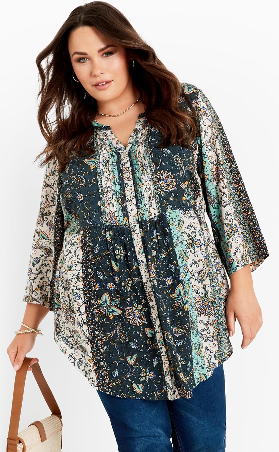 Avenue Women's Plus Size Tunic Mae Ptck PRT - Image 2
