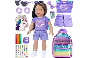 18 Inch Doll Backpack and School Supplies