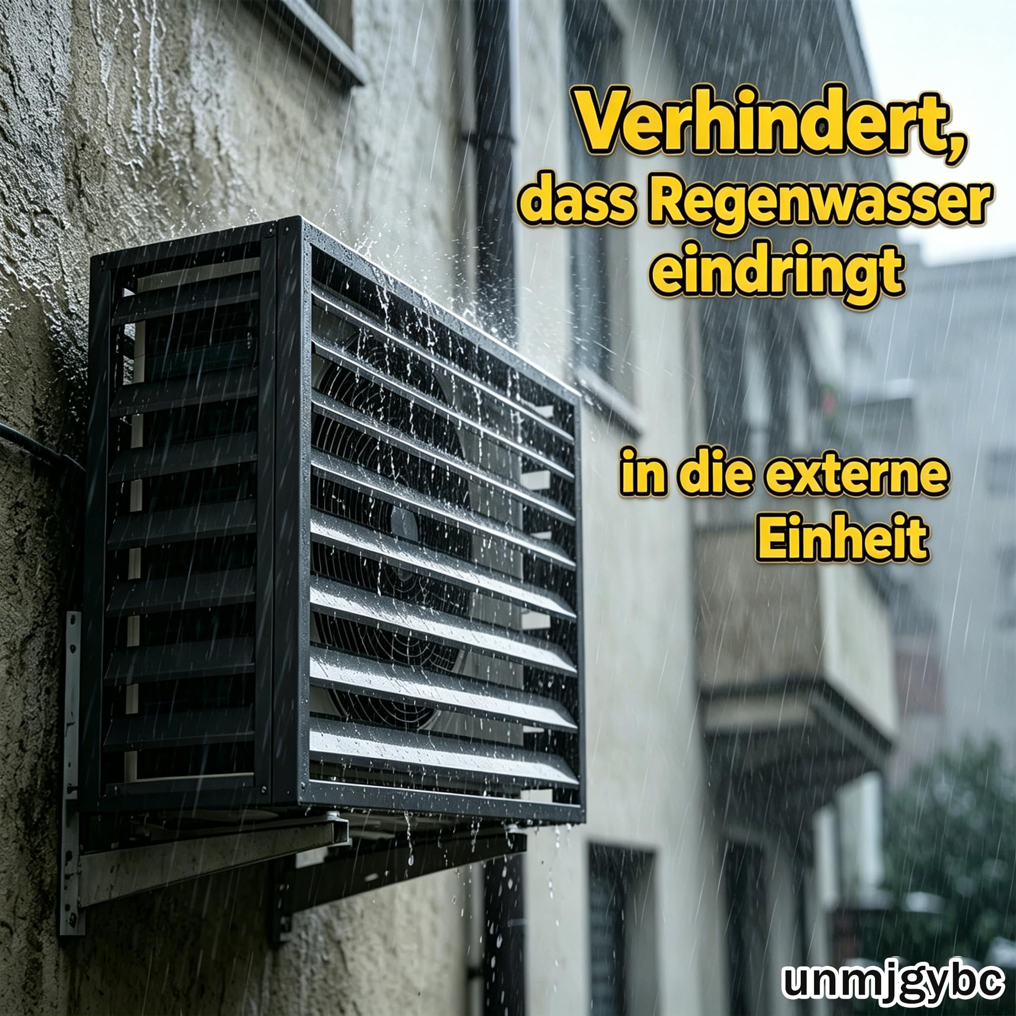 Klimageräteabdeckung Außengerät mit fester Abdeckung, aus Aluminiumlegierung rostbeständig, regenfest und laubfest, keine Beeinträchtigung der Lüftung für Einheiten 2~3PS(Schwarz, 110×60×80cm)