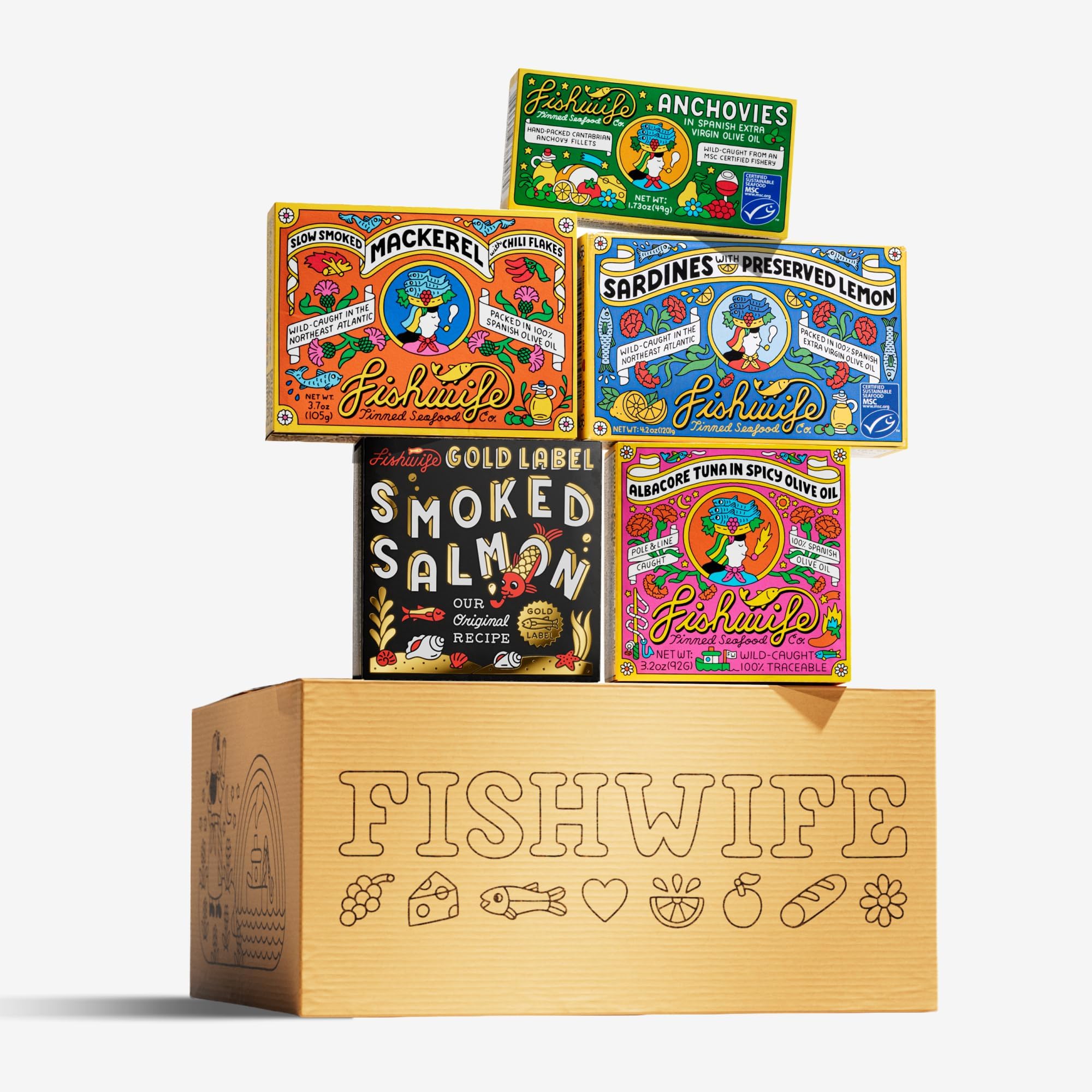 Fishwife Gift Set 5-Pack | Premium Tinned Fish Variety Pack