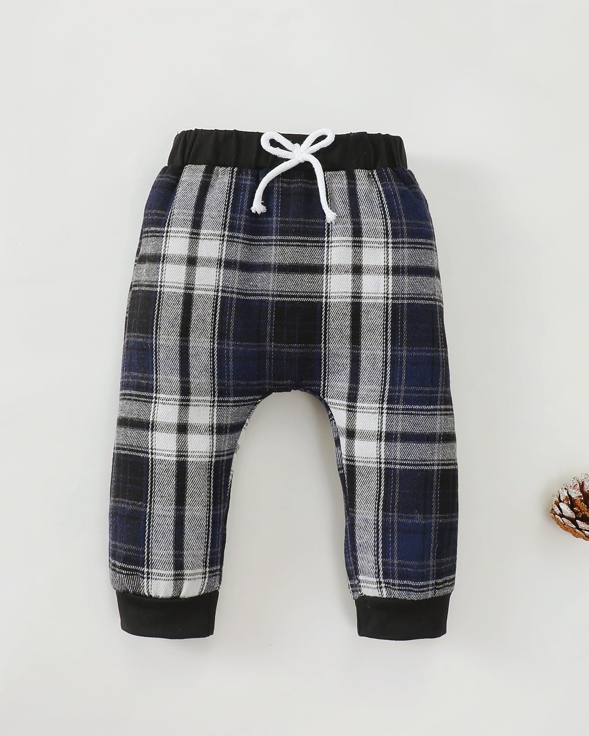 Renotemy Newborn Baby Boy Fall Clothes, Long Sleeve Letter Printed Rompers Plaid Pants Hat Outfits Clothing Set 0-18 Months