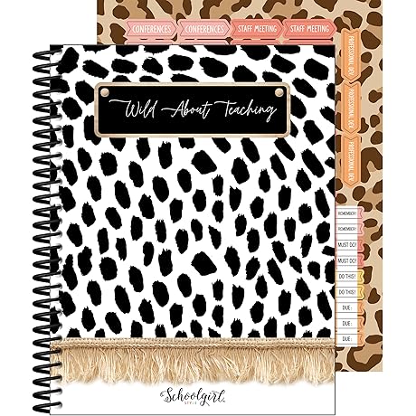 Cow Print Planner, Undated Lesson Planner for Classroom Organization