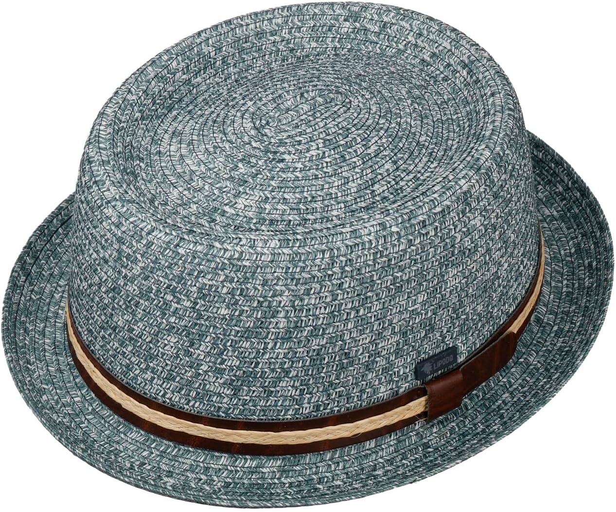 Cappello Di Paglia Pork Pie Made In Italy - Uni Colour Con Nastro Grosgrain - Uomo/Donna - Estivo - Foto 2