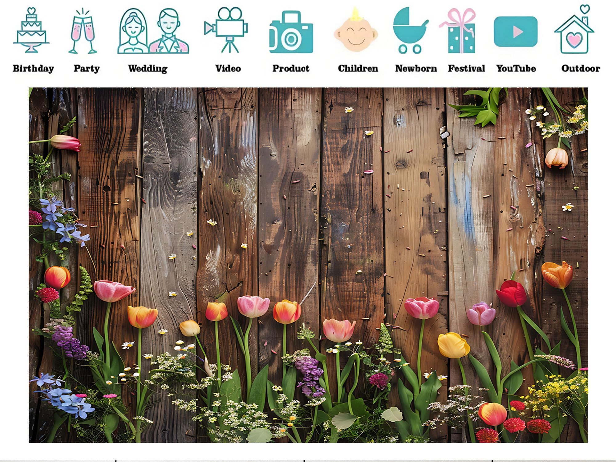 Amazon.com : PEKRU 9x6ft Fabric Rustic Wood Plank Photography