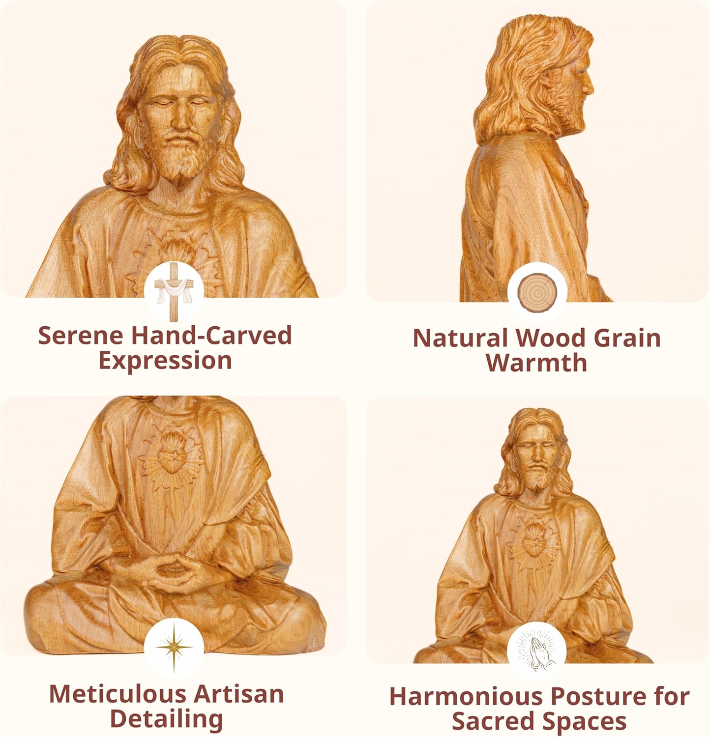 Jesus Christ Statue, Catholic Gifts Women and Men, Meditation Accessories, Christian Decor, Religious Gifts, Small Jesus Figurine, Spiritual and Zen Decor