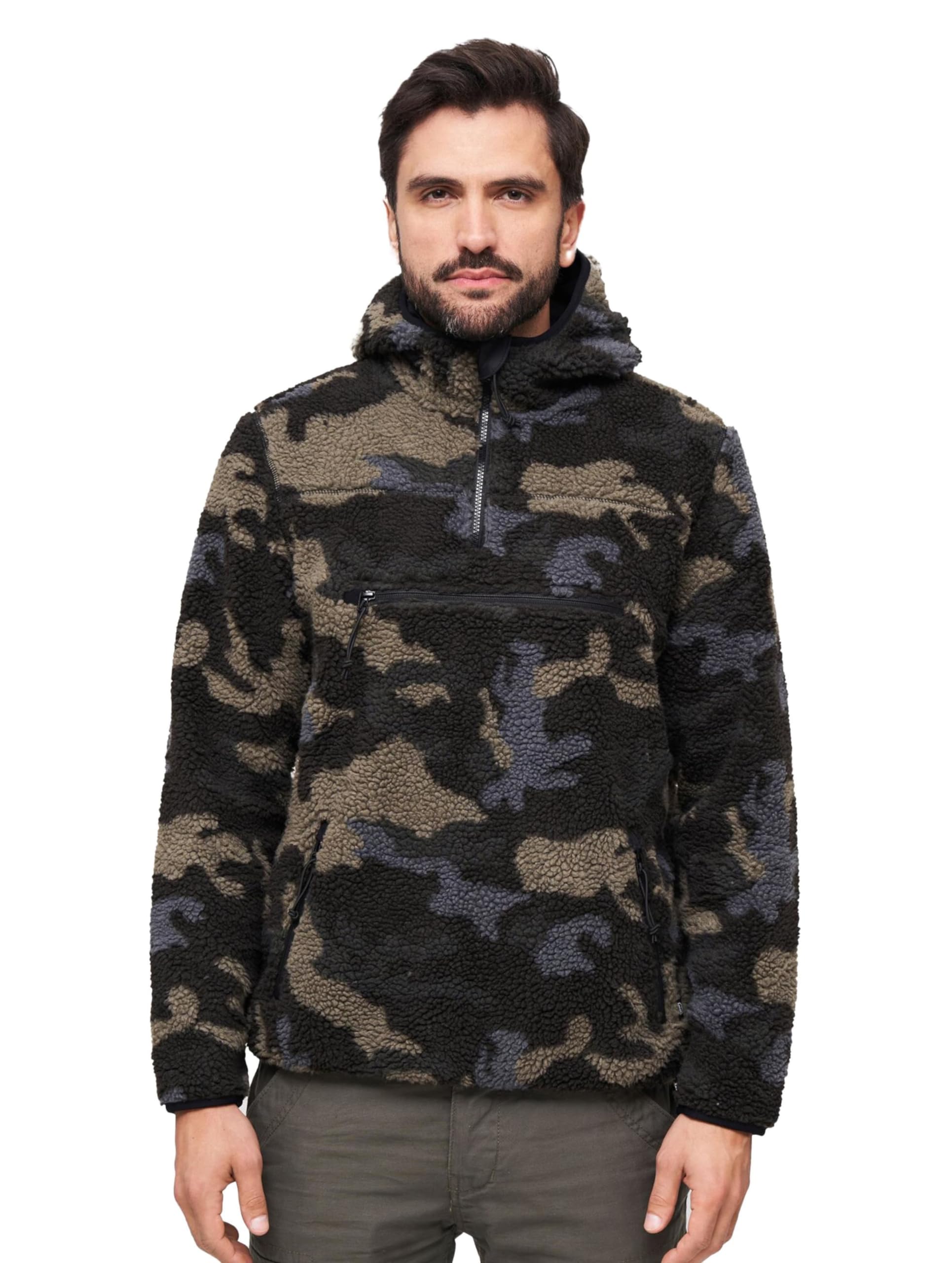 Brandit Teddyfleece Worker Pullover, color: darkcamo, size: 7XL